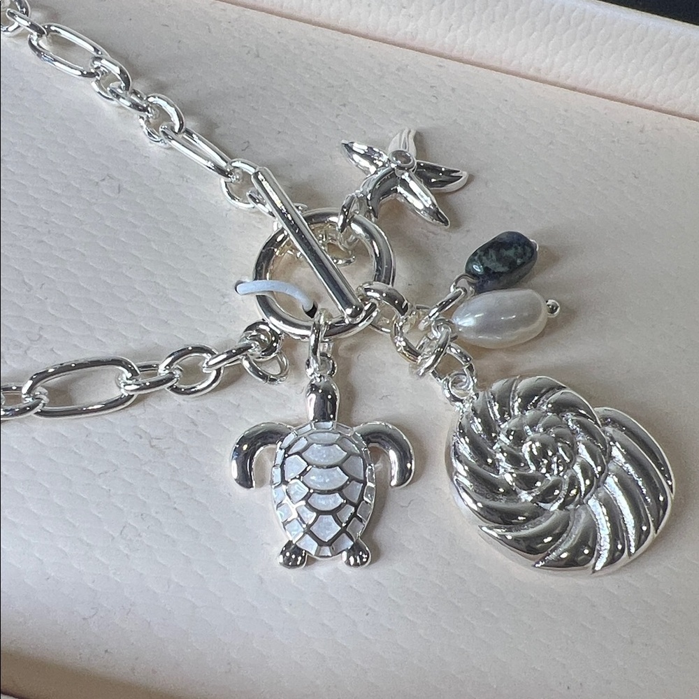 Camila Coelho | Freshwater Pearl Ocean Motif Charm Necklace - Picture 4 of 6